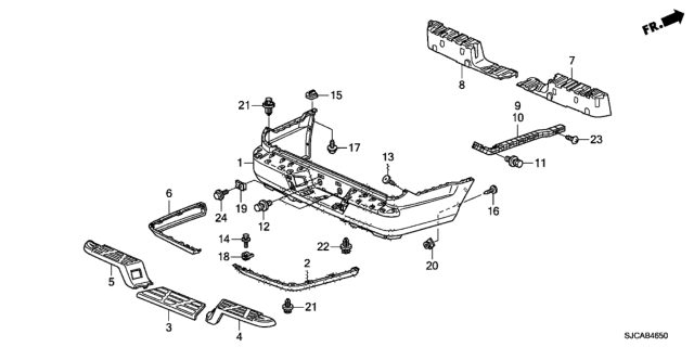 2014 Honda Ridgeline 4 Door RTL-S (SPECIAL EDITION) KA 5AT Rear Bumper Diagram