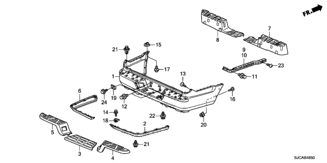 2014 Honda Ridgeline Rear Bumper Diagram