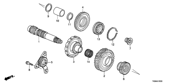 2015 Honda Odyssey AT Countershaft (6AT) Diagram