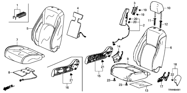 2020 Honda Clarity Plug-In Hybrid Set Side Module R Diagram for 78050-TRT-A81