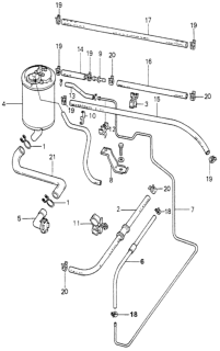 1980 Honda Accord Hose, Fuel Feed Diagram for 16874-671-020