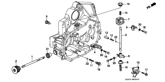 1996 Honda Civic Boot, Shift Rod Diagram for 24316-P20-000