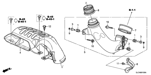 2010 Honda Ridgeline Air Intake Tube Diagram