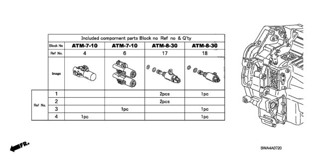 2010 Honda CR-V AT Solenoid Valve Set Diagram