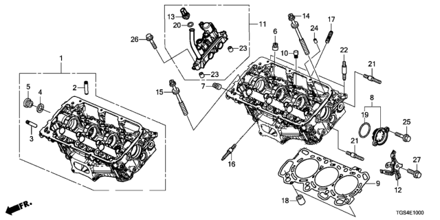 2019 Honda Passport Front Cylinder Head Diagram