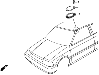 1987 Honda Civic 5 Door 4WD KA 5MT Radio Antenna Hole Cap Diagram