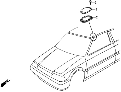 1986 Honda Civic Radio Antenna Hole Cap Diagram