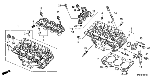 2008 Honda Accord Front Cylinder Head (V6) Diagram