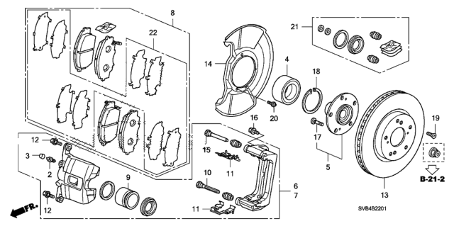 2010 Honda Civic Front Brake (2.0L) Diagram