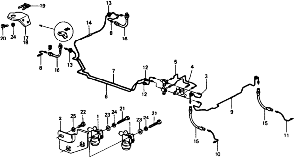 1978 Honda Civic Pipe B, Brake Diagram for 46320-634-641