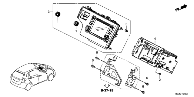 2018 Honda Fit Panel Assy., Base Diagram for 39170-T5R-A91