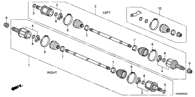 2012 Honda CR-V Rear Driveshaft Diagram 1