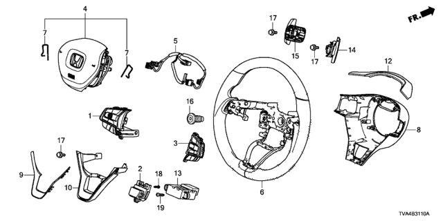 2021 Honda Accord SWITCH ASSY Diagram for 36770-TVA-A31