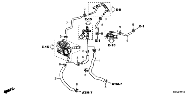 2012 Honda Civic Hose, Throttle Body In. Diagram for 19506-R1A-A01