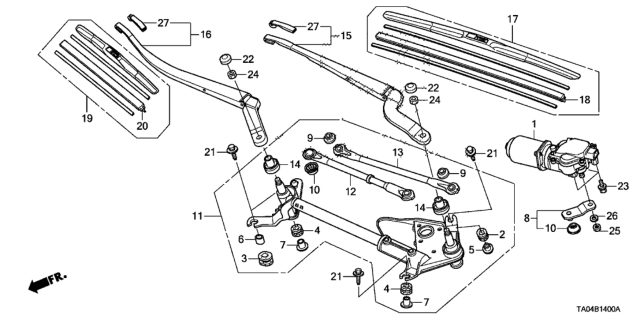 2009 Honda Accord Front Windshield Wiper Diagram