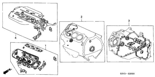 2007 Honda Pilot Gasket Kit, Rear Cylinder Head Diagram for 06120-RDJ-A02