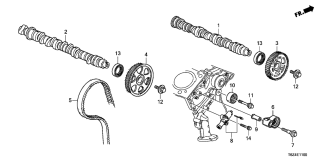 2017 Honda Ridgeline 4 Door RTL (2WD) KA 6AT Camshaft - Timing Belt Diagram