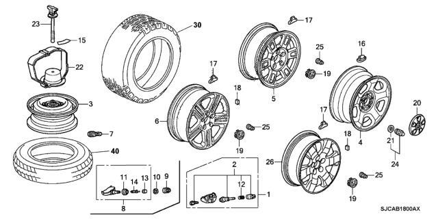 2014 Honda Ridgeline Dsk Al 18X7 1/2J Diagram for 42700-SJC-C01