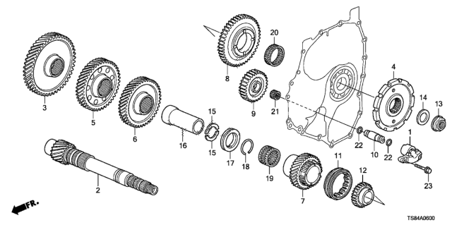 2013 Honda Civic 2 Door EX-L KA 5AT AT Countershaft (5AT)PT60 Diagram