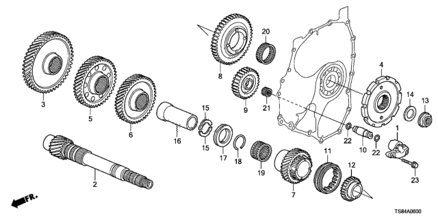 2012 Honda Civic AT Countershaft (5AT)PT60 Diagram