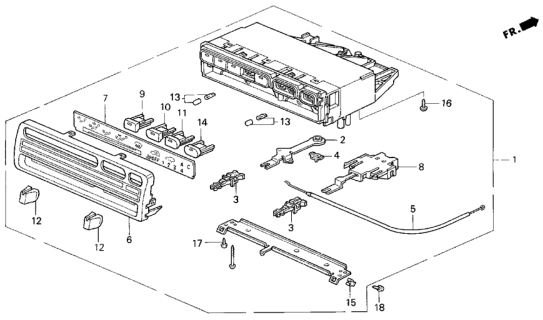 1998 Honda Odyssey 5 Door LX (6 SEATS) KA 4AT Heater Control Diagram