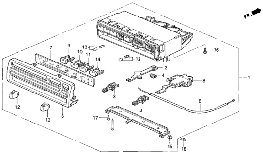 1996 Honda Odyssey Control Assy., Heater Diagram for 79500-SX0-A03