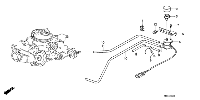 1988 Honda Accord Valve Assy., Air Conditioner Solenoid Diagram for 38771-PJ0-601