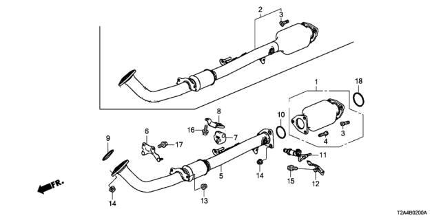 2013 Honda Accord Converter Complete Diagram for 18150-5A2-A50