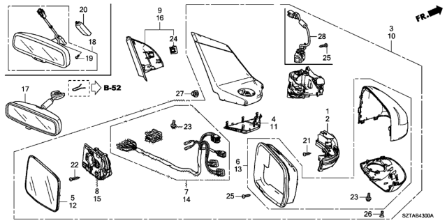 2014 Honda CR-Z Actuator Sub, Driver Side Diagram for 76260-SAA-J11