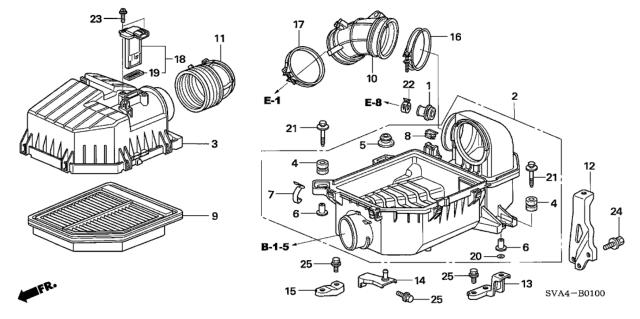 2007 Honda Civic Air Cleaner (1.8L) Diagram