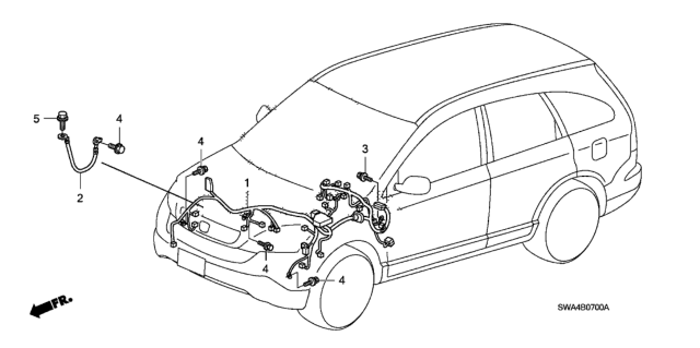 2009 Honda CR-V Wire Harness, Engine Room Diagram for 32200-SWA-A11