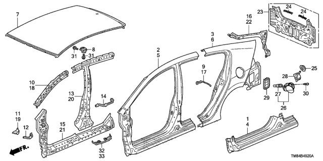 2010 Honda Insight Adpt,Filter*B537M* Diagram for 74480-TM8-A01ZB