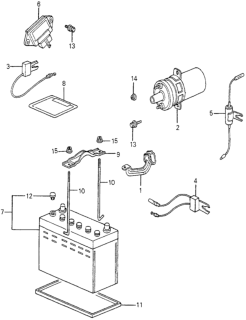 1982 Honda Accord Regulator Assembly Diagram for 31400-SA5-004