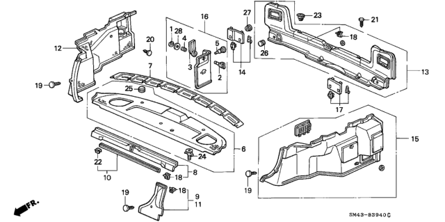 1993 Honda Accord Tray Assy., RR. *R104L* (VINTAGE RED) Diagram for 84500-SM4-A21ZC