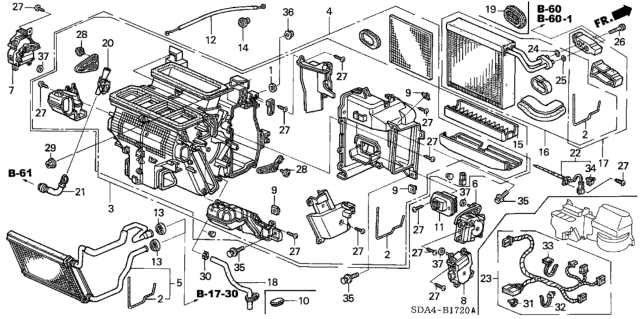 2004 Honda Accord Plug, Air Conditioner Hole (37X77) Diagram for 80464-SDA-A20