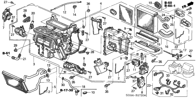 2003 Honda Accord Cable, Water Valve Control Diagram for 79544-SDA-A11