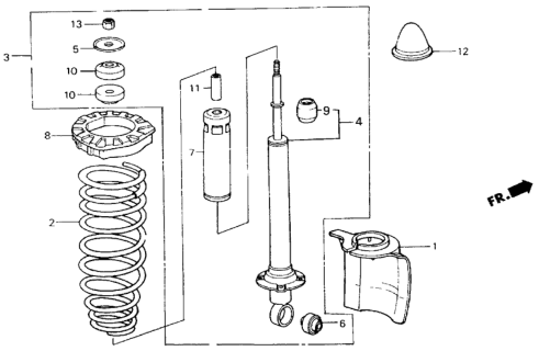 1986 Honda Civic Protector, RR. Shock Absorber Diagram for 42107-SB2-020