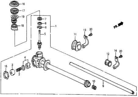 1987 Honda Civic 5 Door 4WD KA 5MT Steering Gear Box Diagram