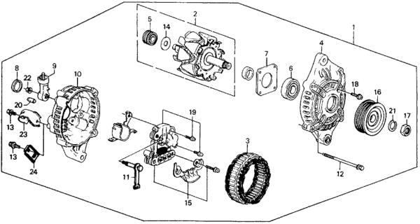 1989 Honda Civic 5 Door ** (WAGOVAN) KA 5MT Alternator (Mitsubishi) Diagram