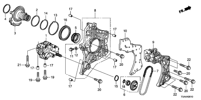 2017 Honda Fit AT Oil Pump - Stator Shaft Diagram