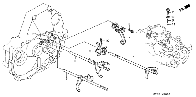 1995 Honda Accord Fork, Gearshift (1-2) Diagram for 24220-PX5-J01