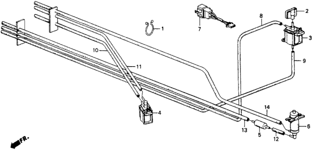1987 Honda CRX 2 Door HF KH 5MT MT No. 2 Tubing Diagram