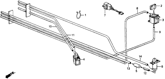 1986 Honda CRX Clip, Tube (29+1) Diagram for 17916-PE1-681