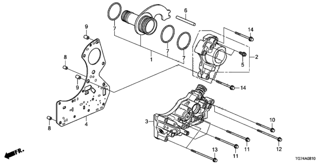 2020 Honda Pilot 5 Door LX (2WD/SENSING) KA 6AT AT Regulator Body Diagram