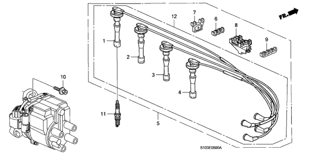 2001 Honda CR-V Wire Assembly, Ignition Diagram for 32700-PHK-405