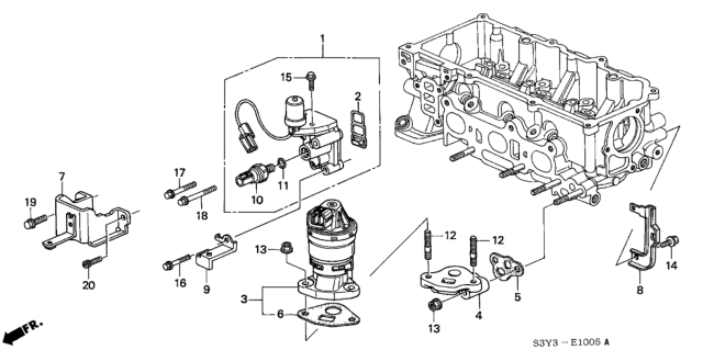 2002 Honda Insight Valve Assembly, Spool Diagram for 15810-PHM-A03