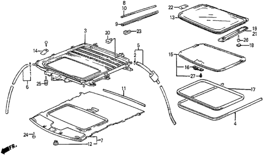 1986 Honda Prelude 2 Door DX KL 4AT Sunroof Diagram