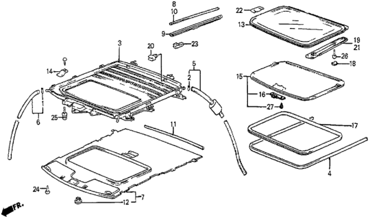 1984 Honda Prelude Sunroof Diagram