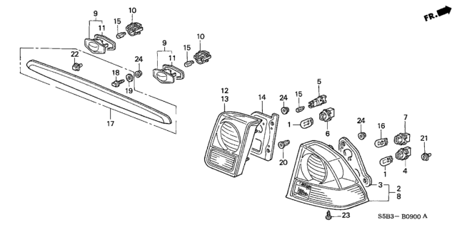 2005 Honda Civic Taillight - License Light Diagram