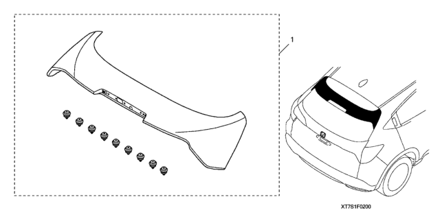 2019 Honda HR-V 5 Door EX-L (2WD CELAYA) KA CVT Tailgate Spoiler Diagram
